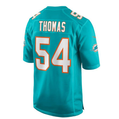 M.Dolphins #54 Zach Thomas Aqua Game Retired Player Jersey Stitched American Football Jerseys - Main View