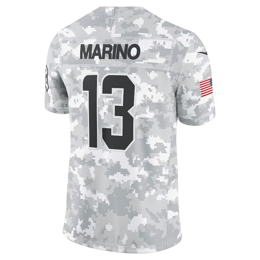 M.Dolphins #13 Dan Marino Arctic Camo 2024 Salute to Service Limited Stitched American Football Jerseys - Main View