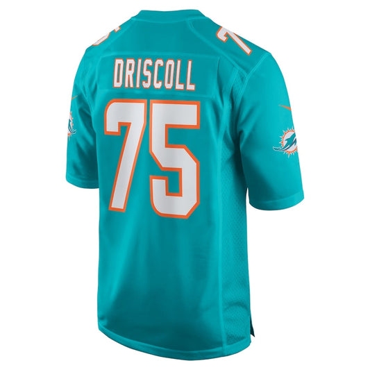 M.Dolphins #75 Jack Driscoll Team Game Jersey - Aqua American Football Jerseys - Main View