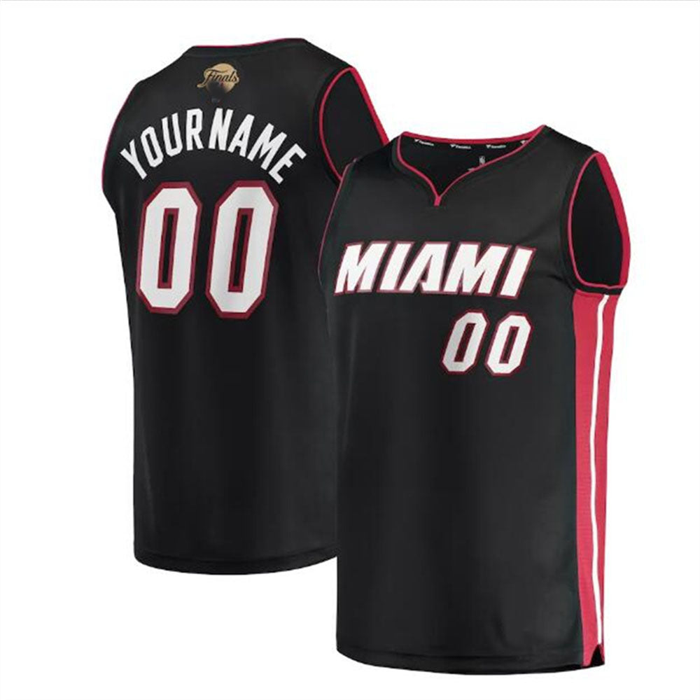 Custom M.Heat Fanatics Branded 2023 Finals Fast Break Custom Jersey - Icon Edition - Black Stitched Basketball Jersey - Main View
