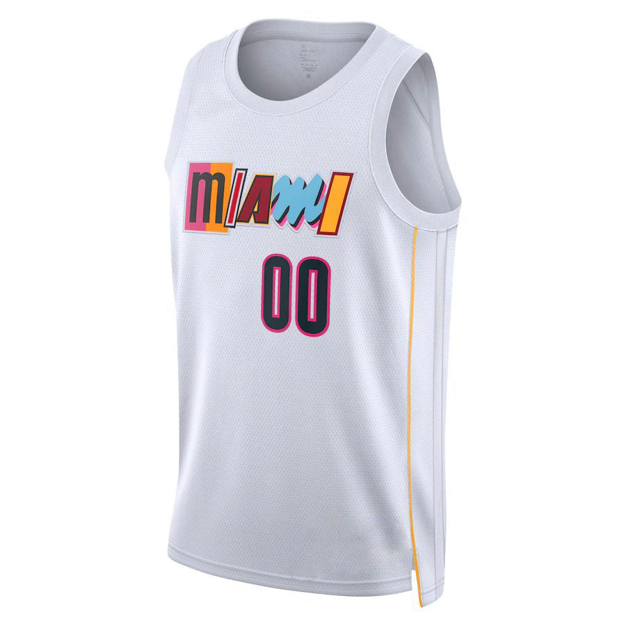 Custom M.Heat Unisex 2022-23 Swingman  Jersey Classic Edition White Stitched Basketball Jersey - Main View
