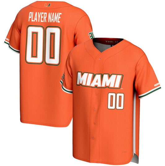 Custom M.Hurricanes GameDay Greats NIL Pick-A-Player Lightweight Baseball Jersey - Orange American College Jerseys - Main View