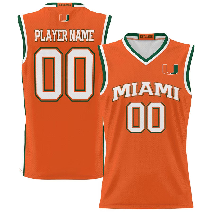 Custom M.Hurricanes GameDay Greats NIL Pick-A-Player Lightweight Basketball Jersey - Orange American College Jerseys - Main View