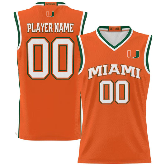 Custom M.Hurricanes GameDay Greats NIL Pick-A-Player Lightweight Basketball Jersey - Orange American College Jerseys - Main View