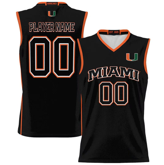 Custom M.Hurricanes GameDay Greats Unisex NIL Pick-A-Player Lightweight Basketball Jersey - Black American College Jerseys - Main View
