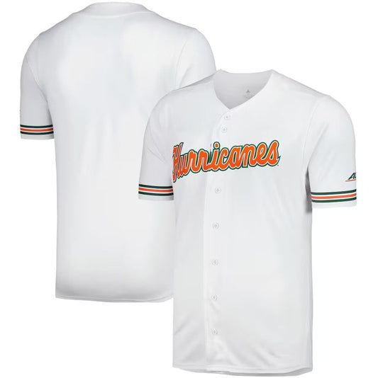 M.Hurricanes Replica Baseball Jersey - White American College Jerseys - Main View