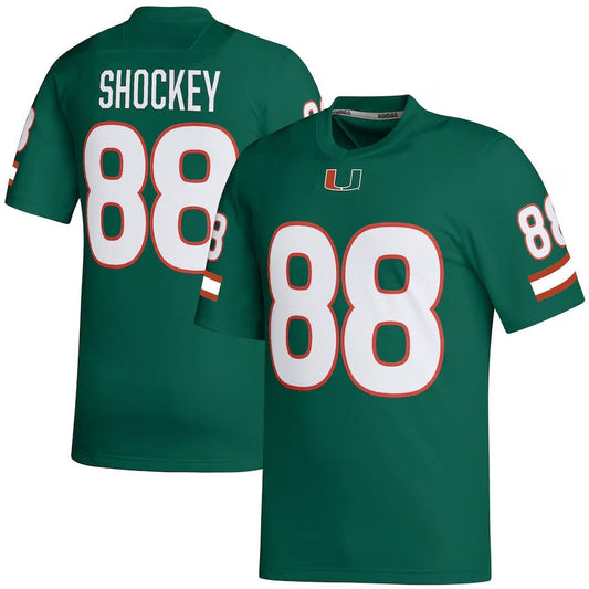 M.Hurricanes #88 Jeremy Shockey Retired Football Player Jersey - Green American College Jerseys - Main View