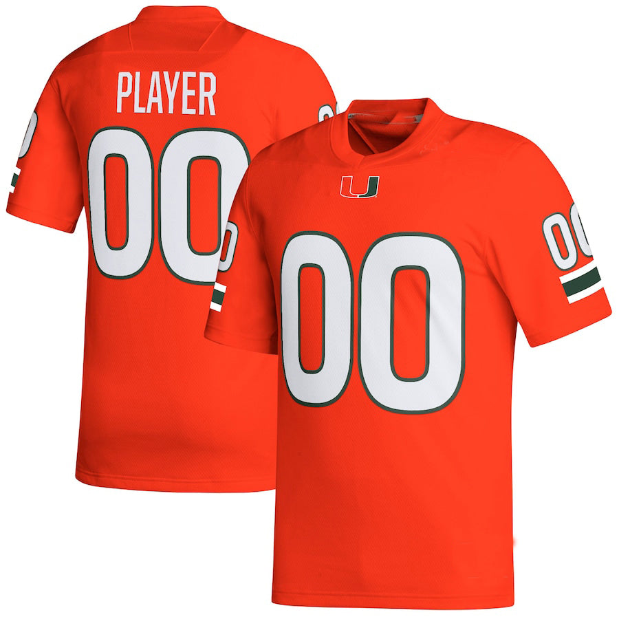 Custom M.Hurricanes Pick-A-Player NIL Replica  Orange Football Jersey American Stitched College Jerseys - Main View
