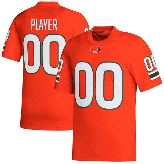 Custom M.Hurricanes Pick-A-Player NIL Replica  Orange Football Jersey American Stitched College Jerseys - Main View