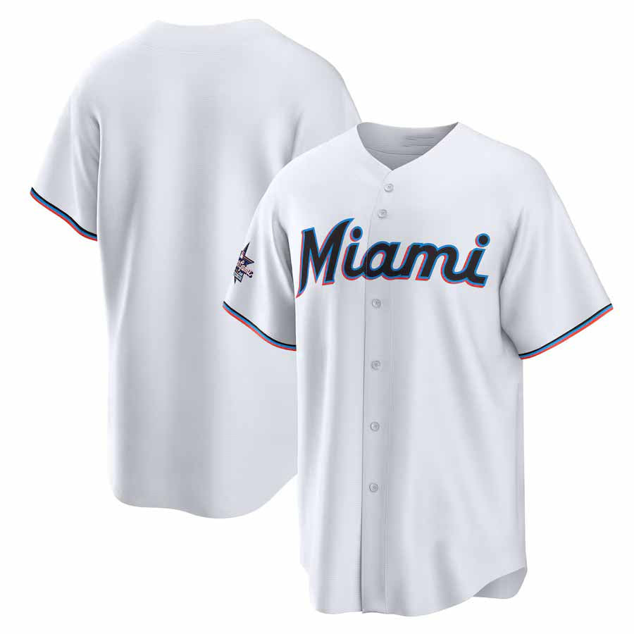 Miami Marlins 2025 All-Star Game Home Replica Jersey - White Stitched Baseball Jersey - Main View