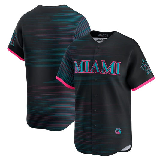 Miami Marlins Black 2025 City Connect Limited Stitched Baseball Jersey - Main View