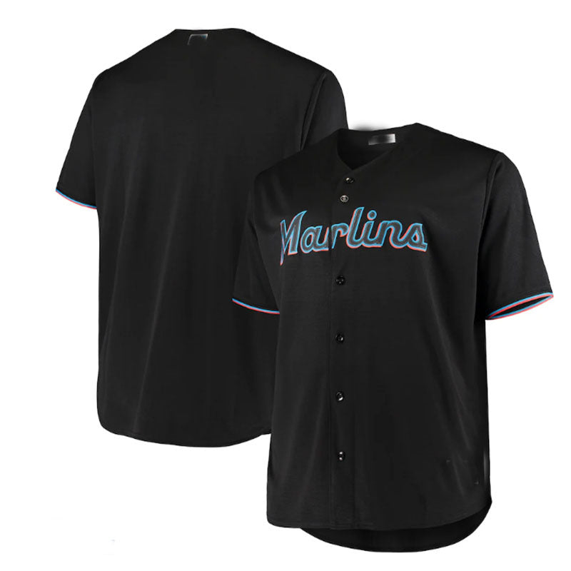 Miami Marlins Black Big & Tall Replica Team Jersey Baseball Jerseys - Main View