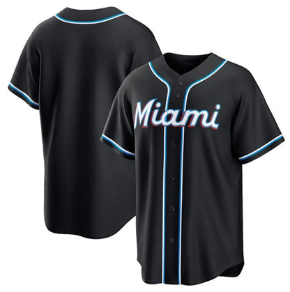 Miami Marlins Blank 2026 Black Out Stitched Baseball Jersey - Main View