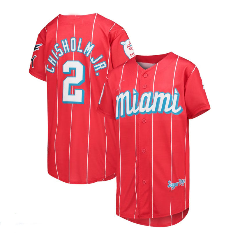Miami Marlins #2 Jazz Chisholm Jr. Red City Connect Replica Player Jersey Baseball Jerseys - Main View