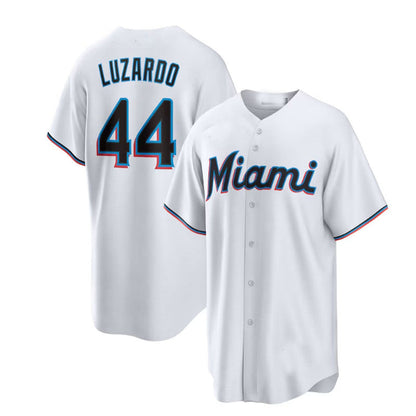Miami Marlins #44 Jes¨²s Luzardo White Home Replica Player Jersey Baseball Jerseys - Main View