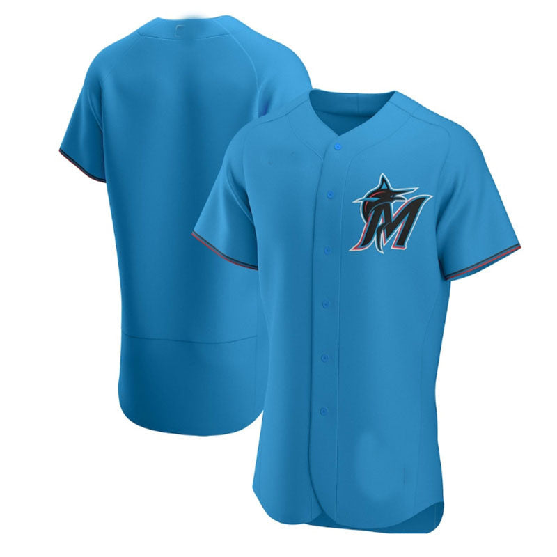 Miami Marlins Blue Alternate Authentic Team Jersey Baseball Jerseys - Main View