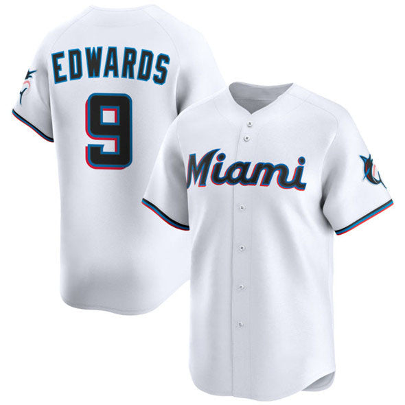 Miami Marlins #9 Xavier Edwards White 2024 Home Limited Stitched Baseball Jersey - Main View