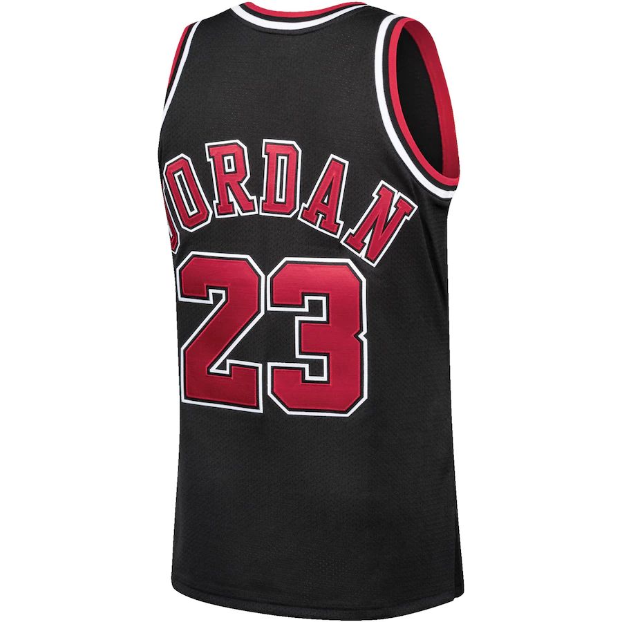 C.Bulls #23 Michael Jordan Mitchell & Ness 1997-98 Hardwood Classics Authentic Player Jersey Black Stitched American Basketball Jersey - Main View