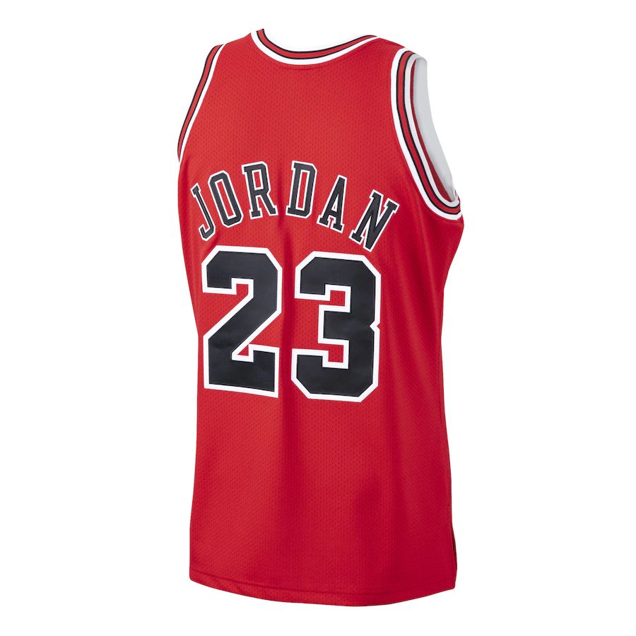 C.Bulls #23 Michael Jordan Mitchell & Ness 1997-98 Hardwood Classics Authentic Player Jersey  Red Stitched American Basketball Jersey - Main View