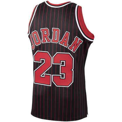 C.Bulls #23 Michael Jordan Mitchell & Ness Hardwood Classics 1995-96 Authentic Jersey Black Stitched American Basketball Jersey - Main View