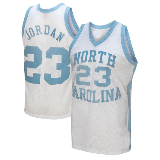 N.Carolina Tar Heels #23 Michael Jordan Mitchell & Ness 1983-84 Authentic Retired Player Jersey White Stitched American College Jerseys - Main View