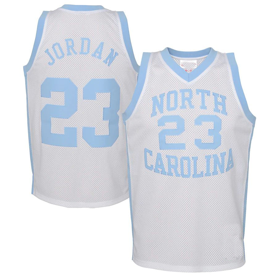 N.Carolina Tar Heels #23 Michael Jordan Mitchell & Ness 1983-84 Authentic Retired Player Jersey White Stitched American College Jerseys - Main View