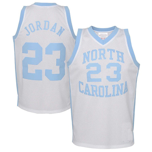 N.Carolina Tar Heels #23 Michael Jordan Mitchell & Ness 1983-84 Authentic Retired Player Jersey White Stitched American College Jerseys - Main View