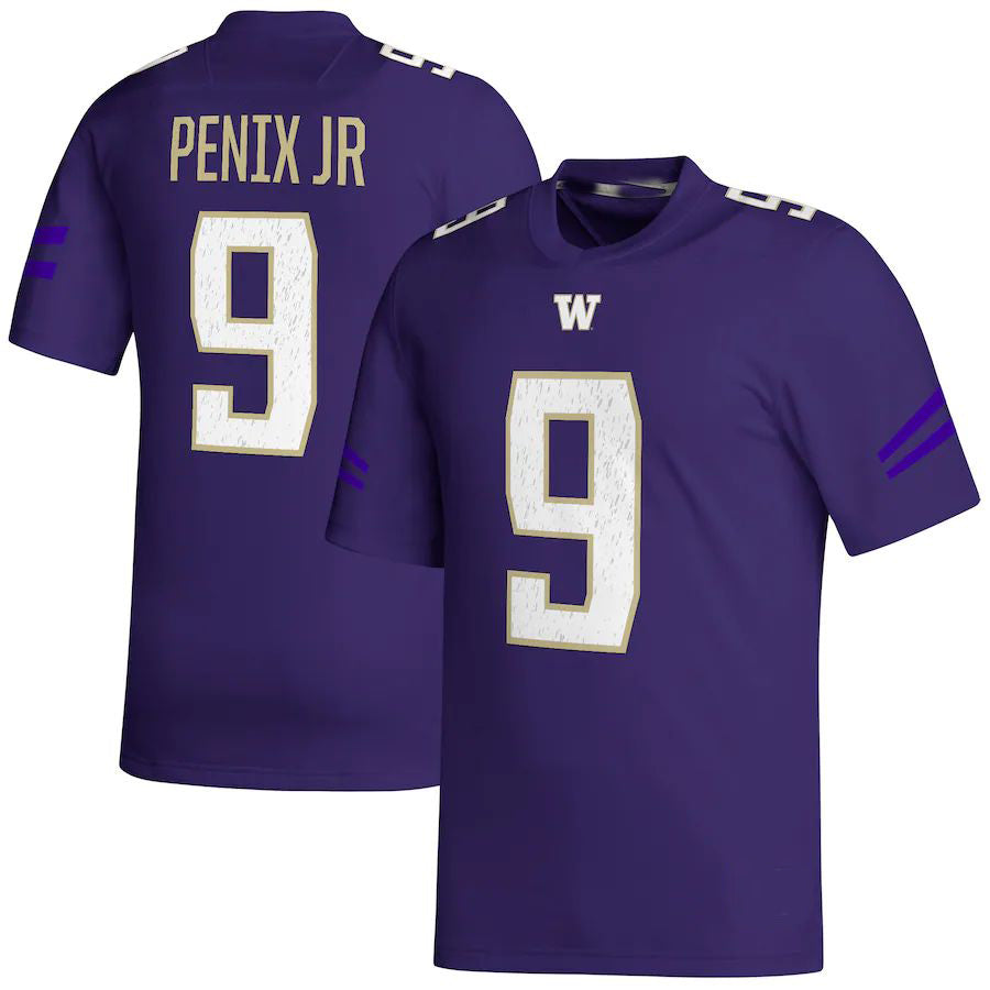 W.Huskies #9 Michael Penix Jr. NIL Replica Football Jersey Purple Stitched American College Jerseys - Main View