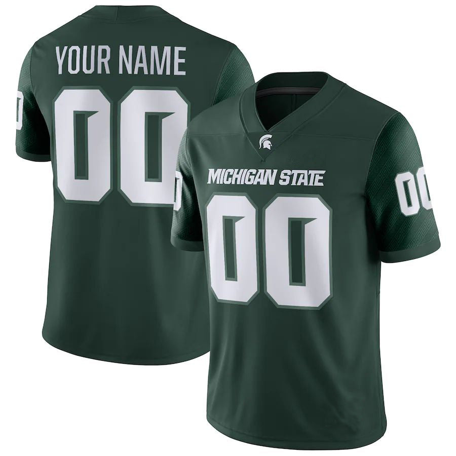 Custom M.State Spartans Game Custom Jersey  Green Football Jersey American Stitched College Jerseys - Main View