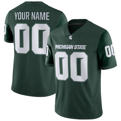 Custom M.State Spartans Game Custom Jersey  Green Football Jersey American Stitched College Jerseys - Main View