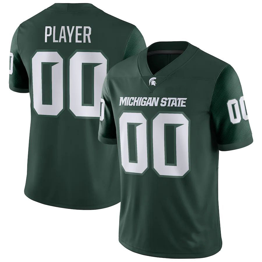Custom M.State Spartans Pick-A-Player NIL Replica Green Football Jersey American Stitched College Jerseys - Main View