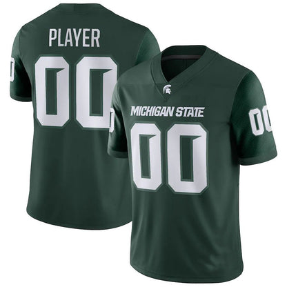 Custom M.State Spartans Pick-A-Player NIL Replica Green Football Jersey American Stitched College Jerseys - Main View