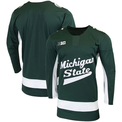 M.State Spartans Replica College Hockey Jersey Green Stitched American College Jerseys - Main View