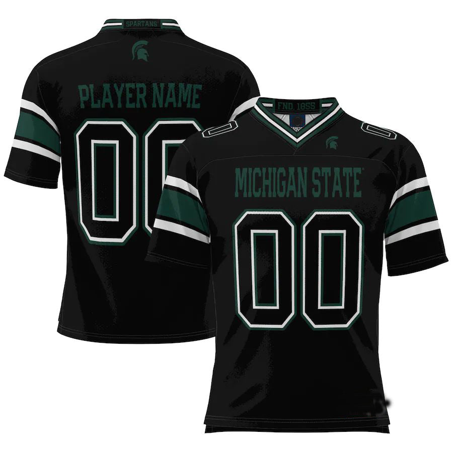 Custom M.State Spartans ProSphere NIL Pick-A-Player Black Football Jersey American Stitched College Jerseys - Main View