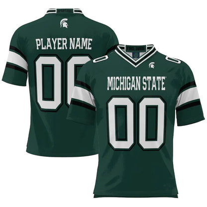 Custom M.State Spartans ProSphere NIL Pick-A-Player Green Football Jersey American Stitched College Jerseys - Main View