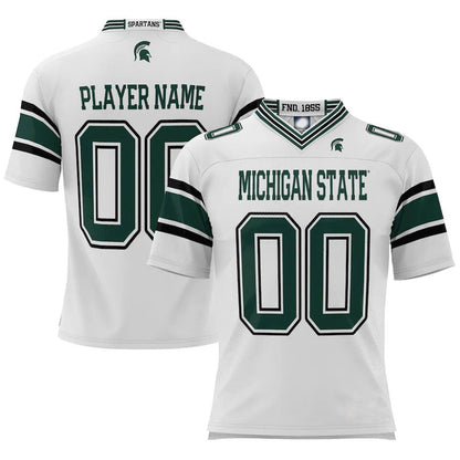 Custom M.State Spartans ProSphere NIL Pick-A-Player  White Football Jersey American Stitched College Jerseys - Main View