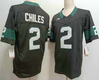 M.State Spartans  #2 Aidan Chiles Black FUSE Football Stitched American College Jerseys - Main View