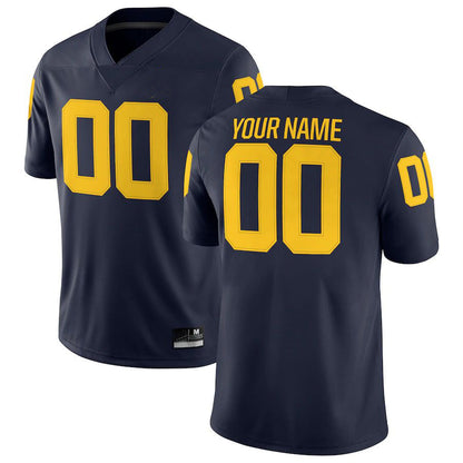 Custom M.Wolverines Jordan Brand Football Custom Game Jersey Navy Football Jersey American Stitched College Jerseys - Main View