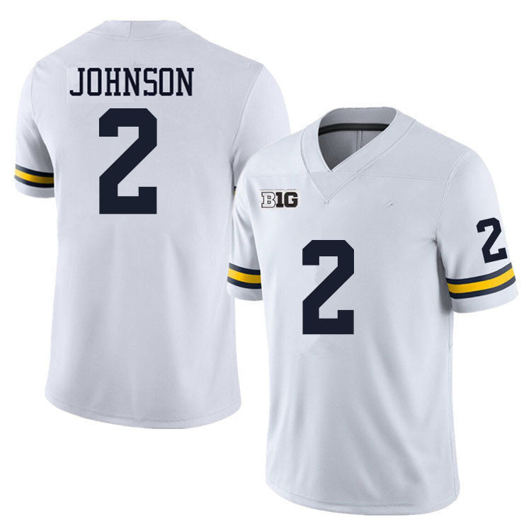 M.Wolverines #2 Will Johnson White Stitched American College Jerseys - Main View