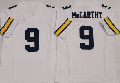 M.Wolverines #9 J.J. McCarthy White 2024 F.U.S.E. Stitched Football American College Jerseys - Main View