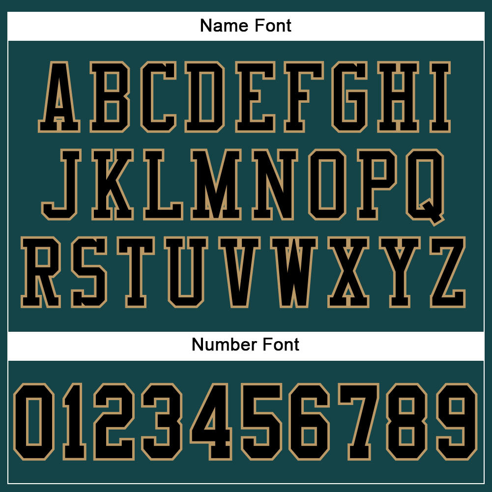 Custom Midnight Green Black-Old Gold Mesh Authentic Football Jersey view 4