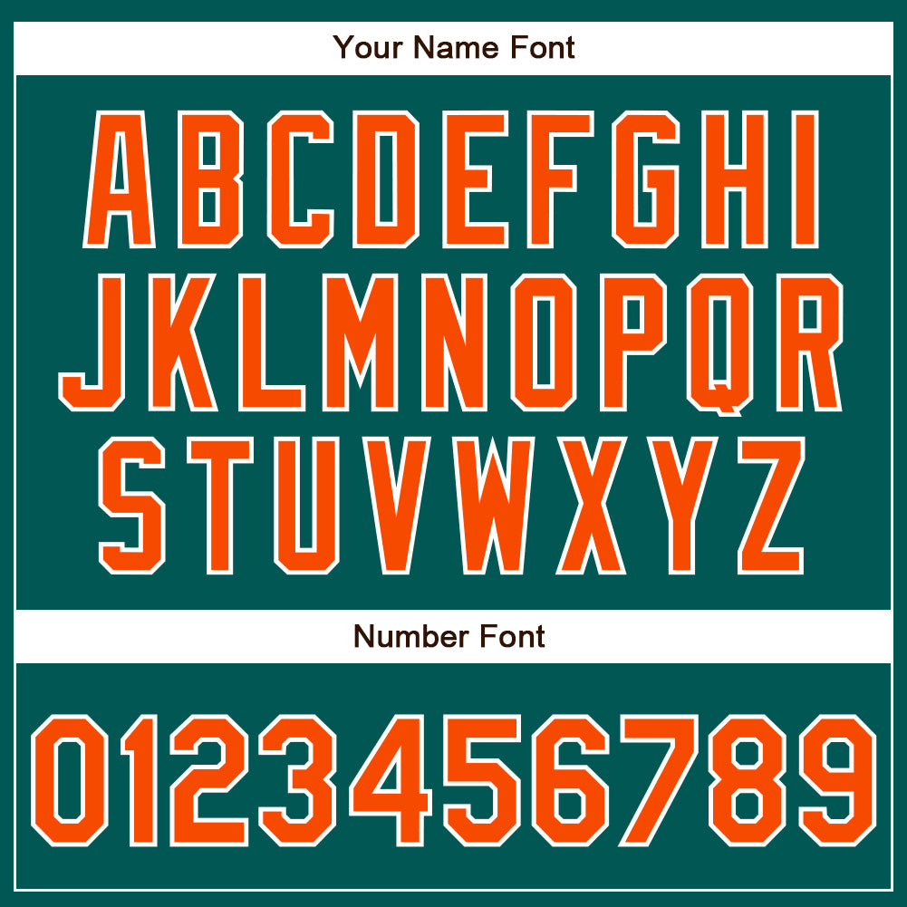 Custom Midnight Green Orange-White Authentic Baseball Jersey view 5