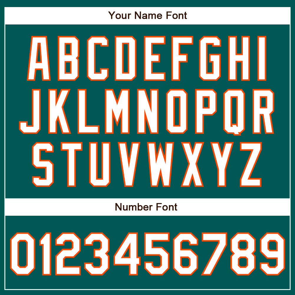 Custom Midnight Green White-Orange Authentic Baseball Jersey view 5