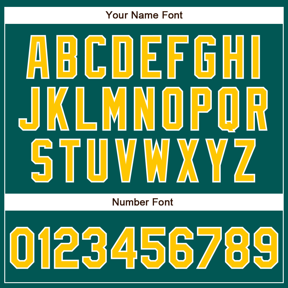 Custom Midnight Green Yellow-White Authentic Baseball Jersey view 5