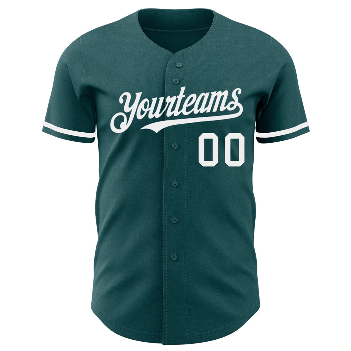 Custom Midnight Green White Authentic Baseball Jersey view 2