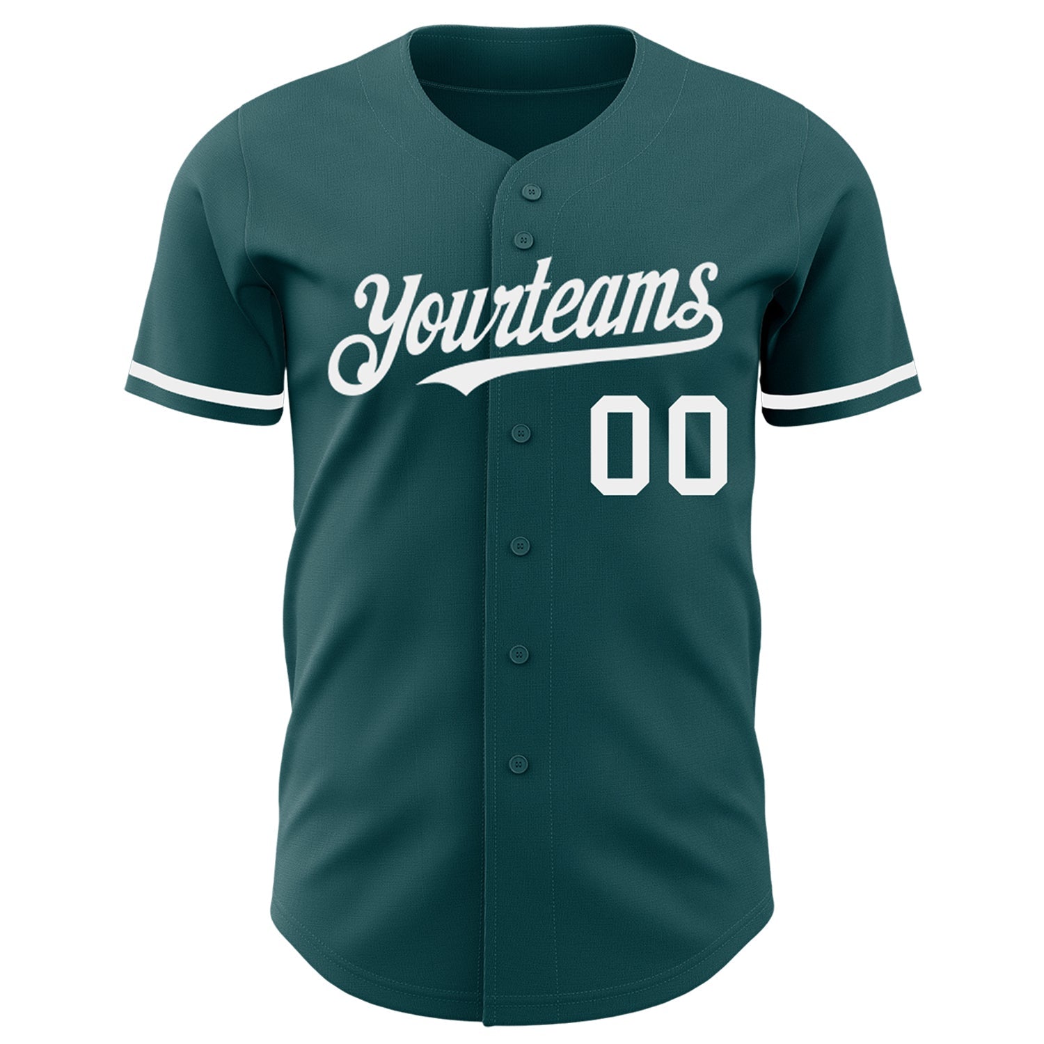 Custom Midnight Green White Authentic Baseball Jersey view 2