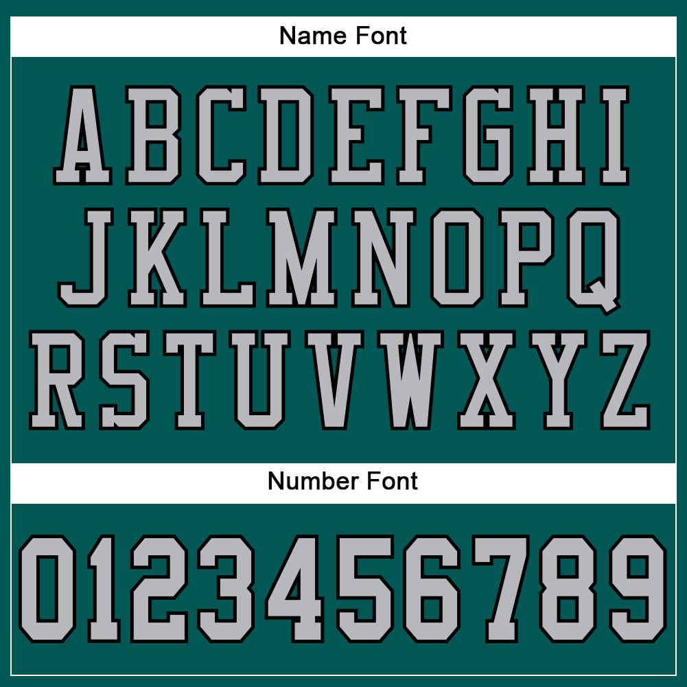 Custom Midnight Green Gray-Black Mesh Authentic Football Jersey view 4