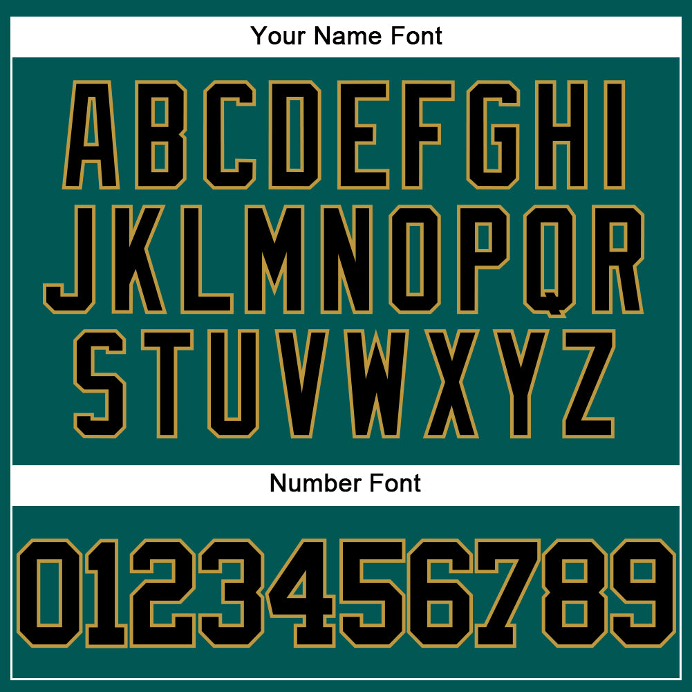 Custom Midnight Green Black-Old Gold Authentic Baseball Jersey view 5