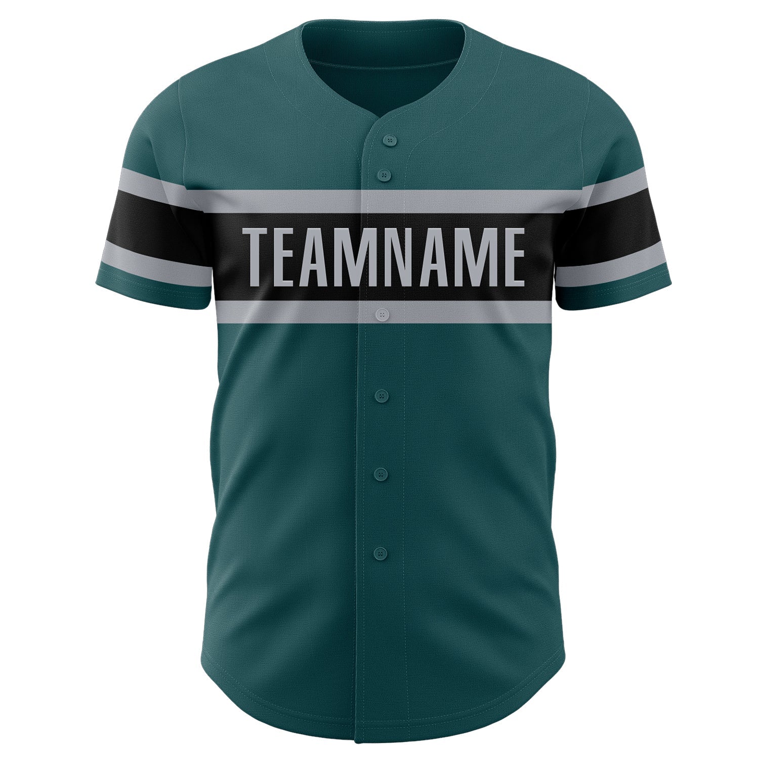 Custom Midnight Green Black-Gray Authentic Baseball Jersey view 2