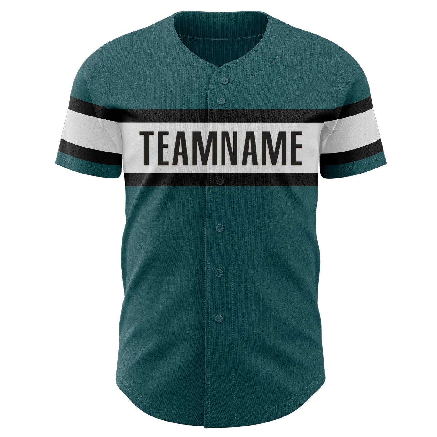 Custom Midnight Green Black-White Authentic Baseball Jersey view 2